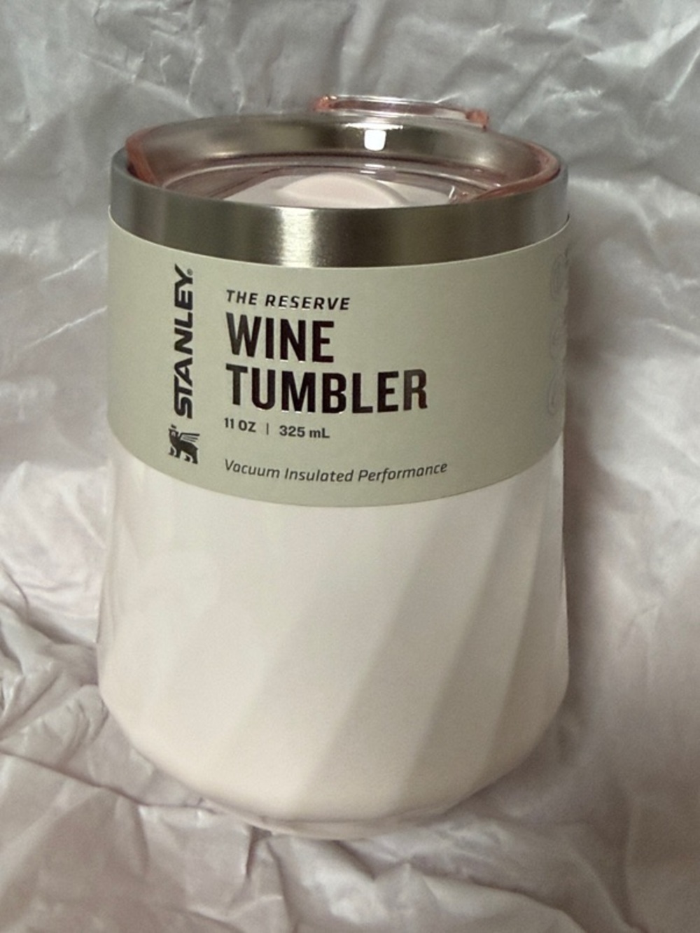 The Reserve Stanley Wine Tumbler. 11oz Rose Quartz. With lid